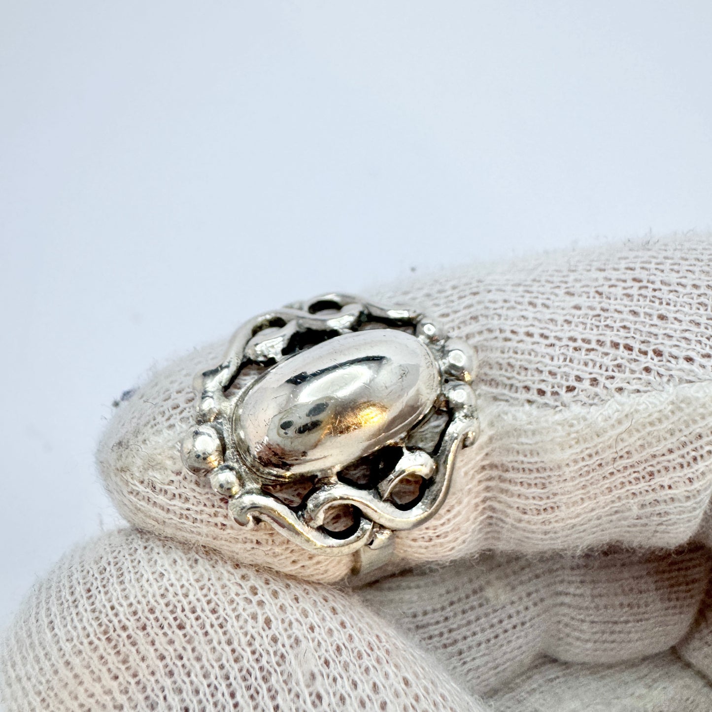 Denmark 1940-50s. Solid Silver Ring.