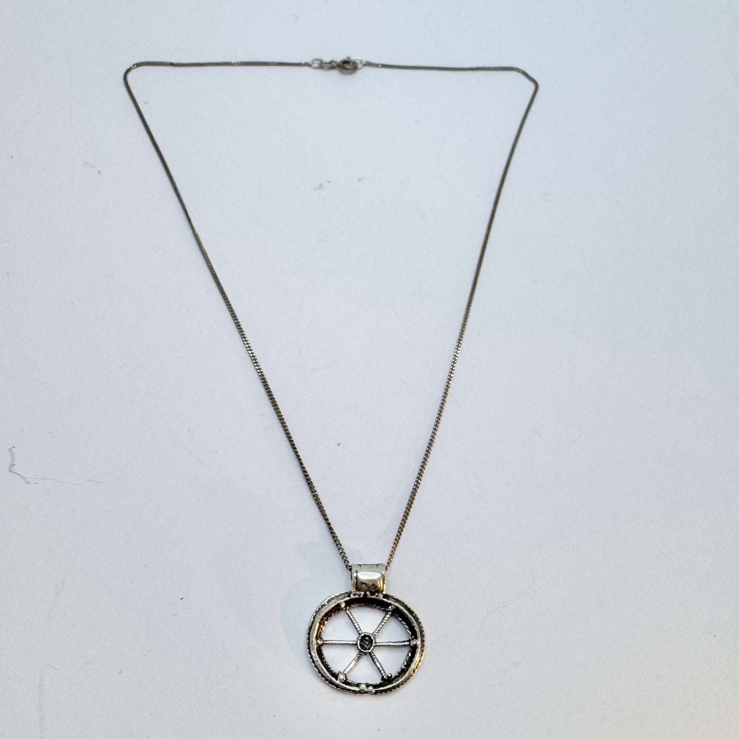 Vintage Scandinavian Solid Silver Viking Copy Pendant Necklace.