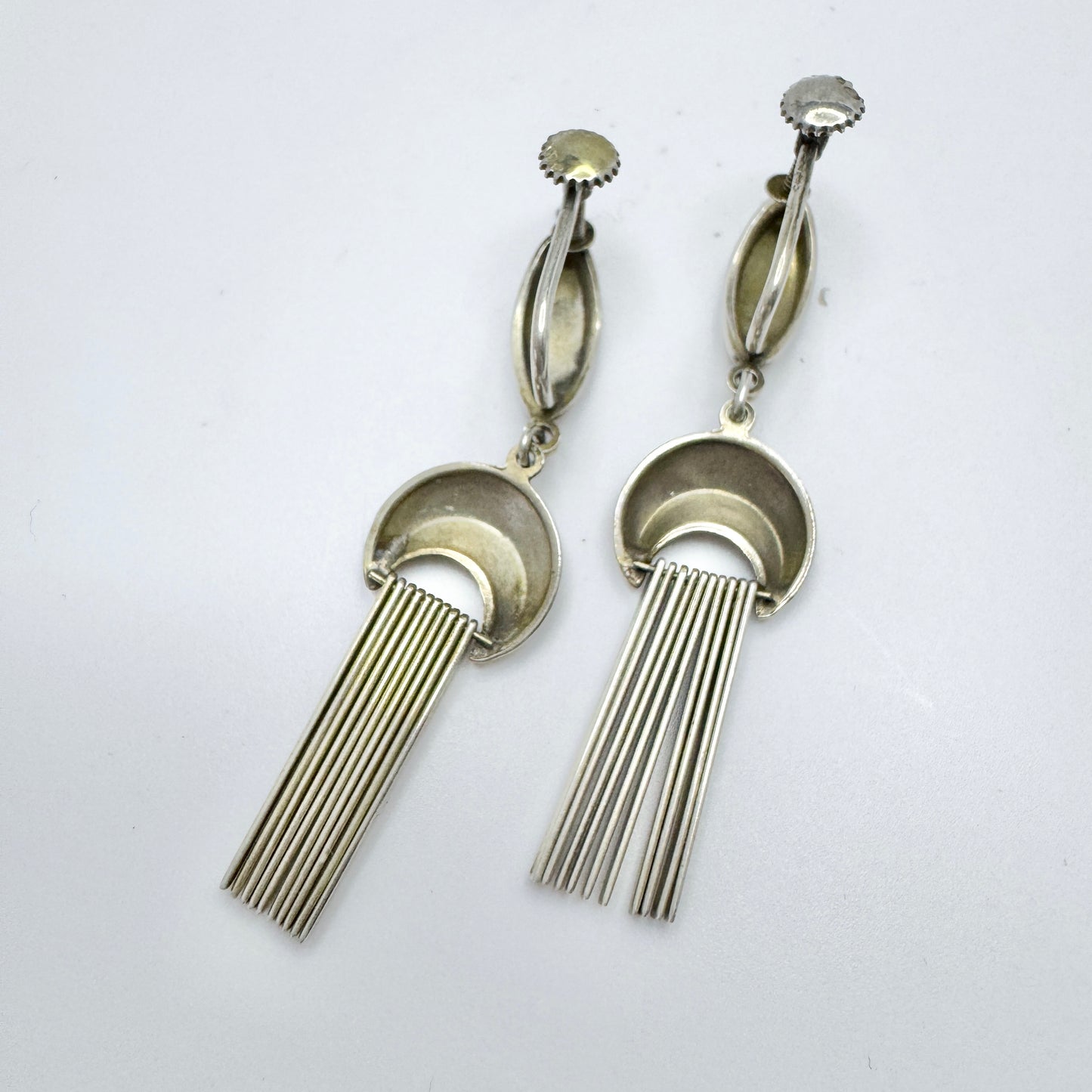 Kordes & Lichtenfels, Germany ca 1950s. Vintage Mid-Century Modern Solid Silver Earrings.