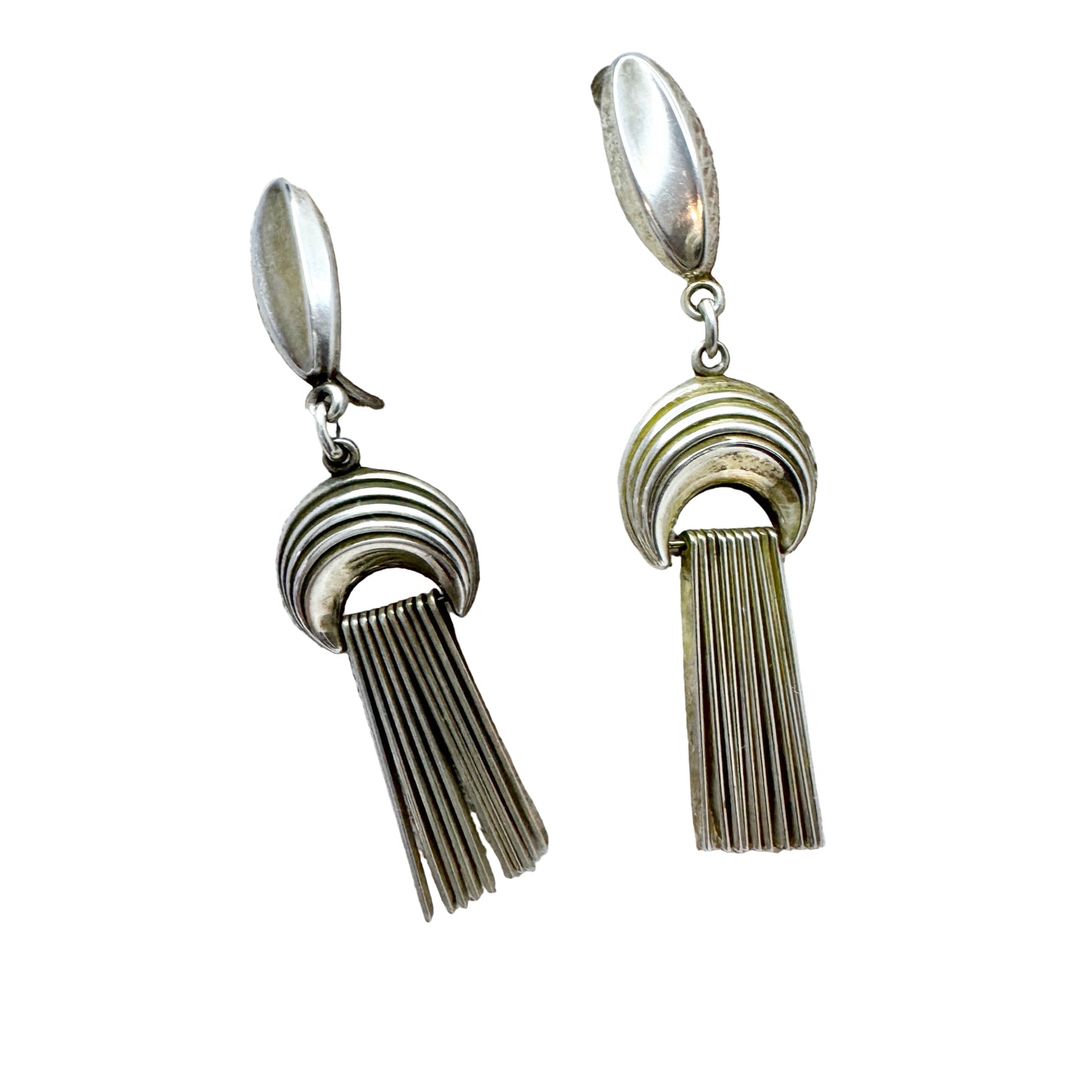 Kordes & Lichtenfels, Germany ca 1950s. Vintage Mid-Century Modern Solid Silver Earrings.