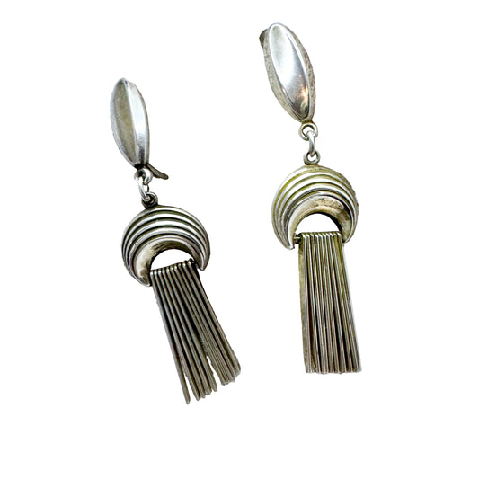 Kordes & Lichtenfels, Germany ca 1950s. Vintage Mid-Century Modern Solid Silver Earrings.