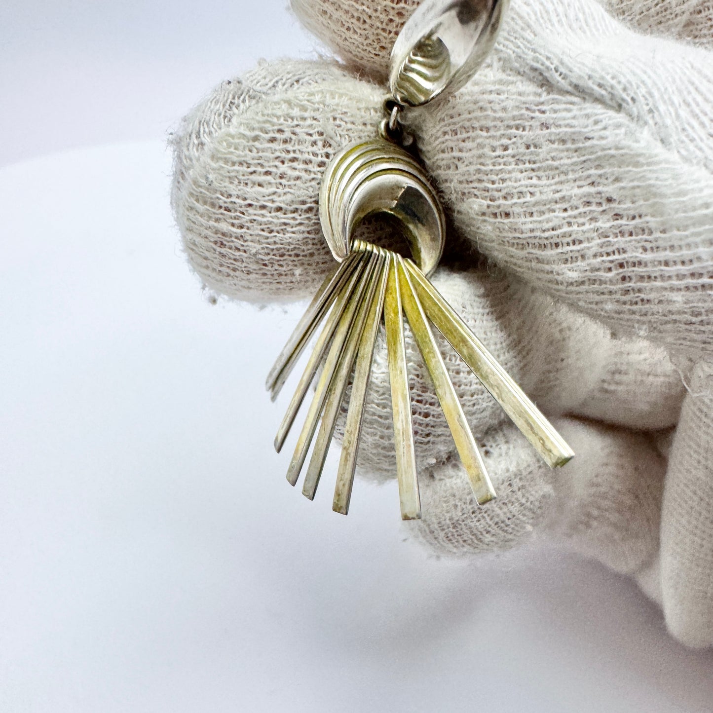 Kordes & Lichtenfels, Germany ca 1950s. Vintage Mid-Century Modern Solid Silver Earrings.