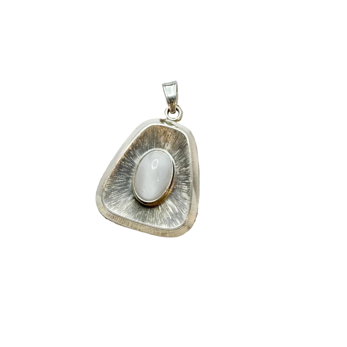 Andreas Daub, Germany c 1960s. Solid Silver Milky Quartz Pendant.
