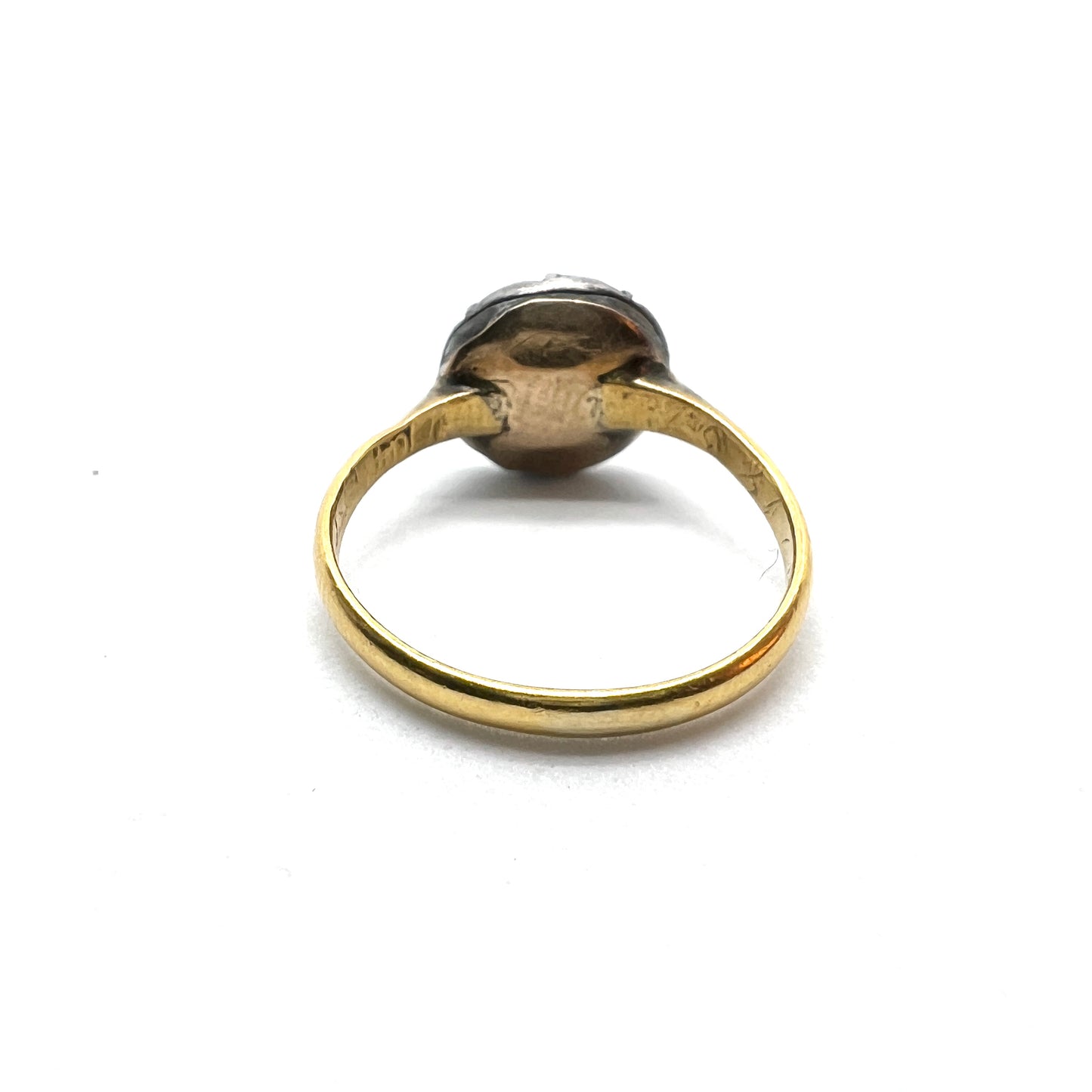 Sweden year 1846 Antique 20k Gold Paste Cluster Ring.