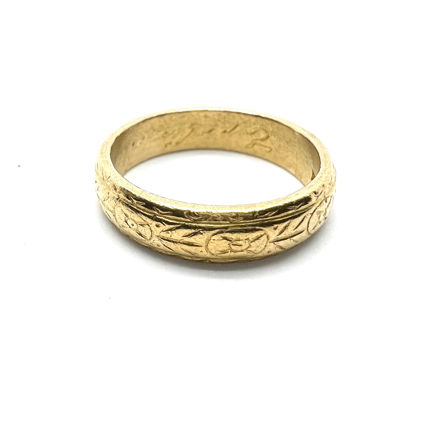 Sweden year 1913. Antique Chunky 23K Gold Men's Wedding Band Ring.