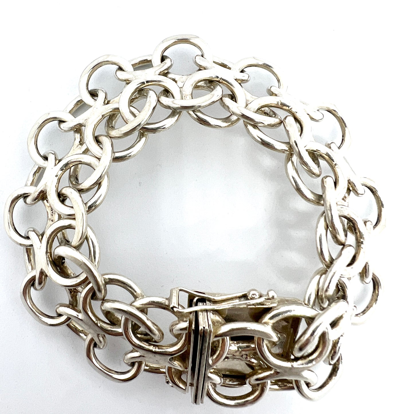 N S E Guldvaru, Sweden 1973. Large Vintage Sterling Silver Bracelet.