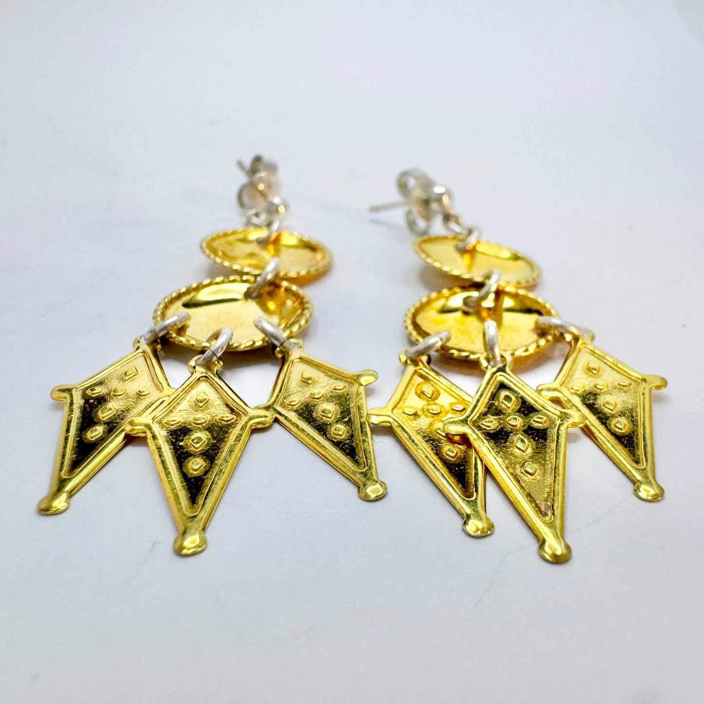 Sweden. Vintage Sterling Silver Dangle Earrings.