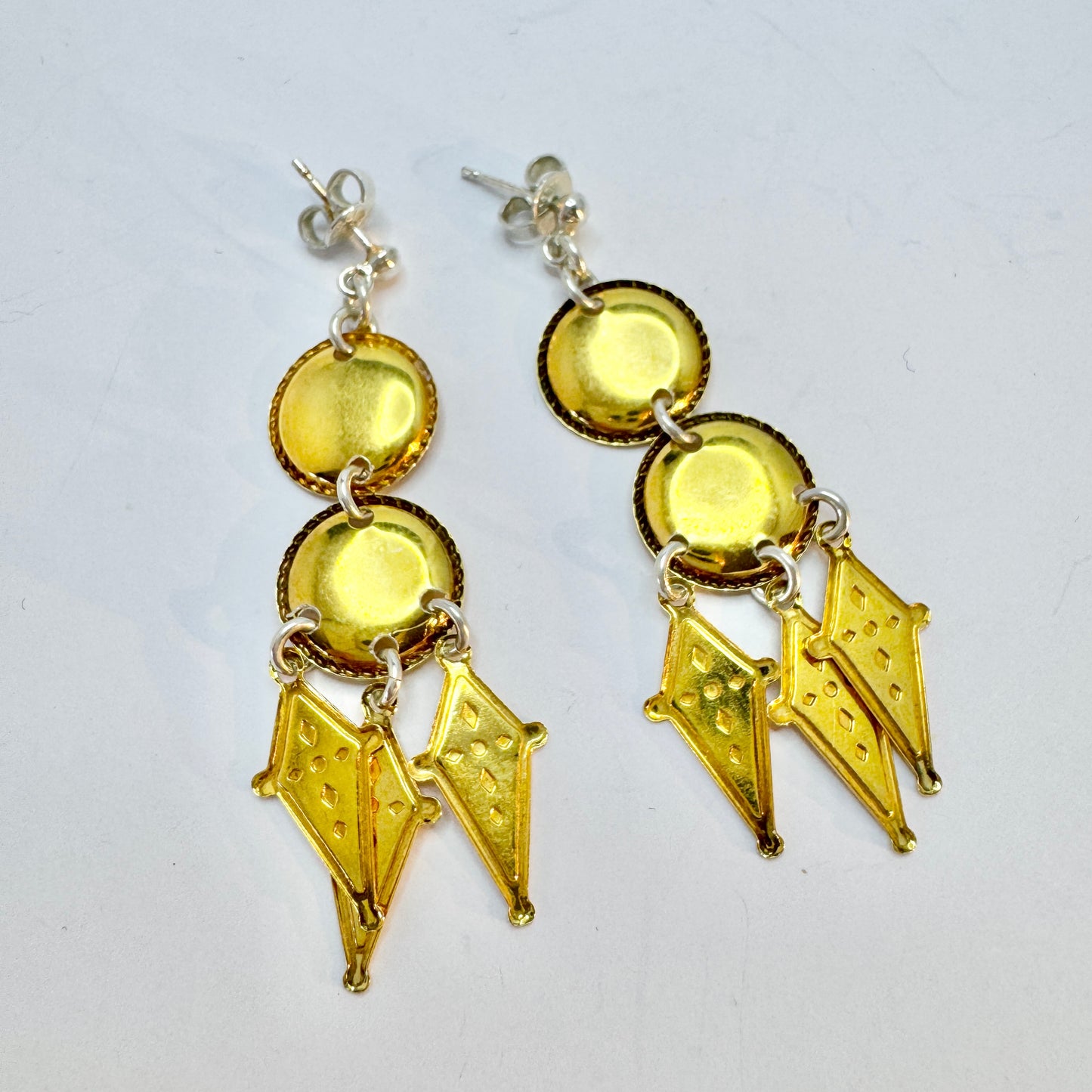 Sweden. Vintage Sterling Silver Dangle Earrings.