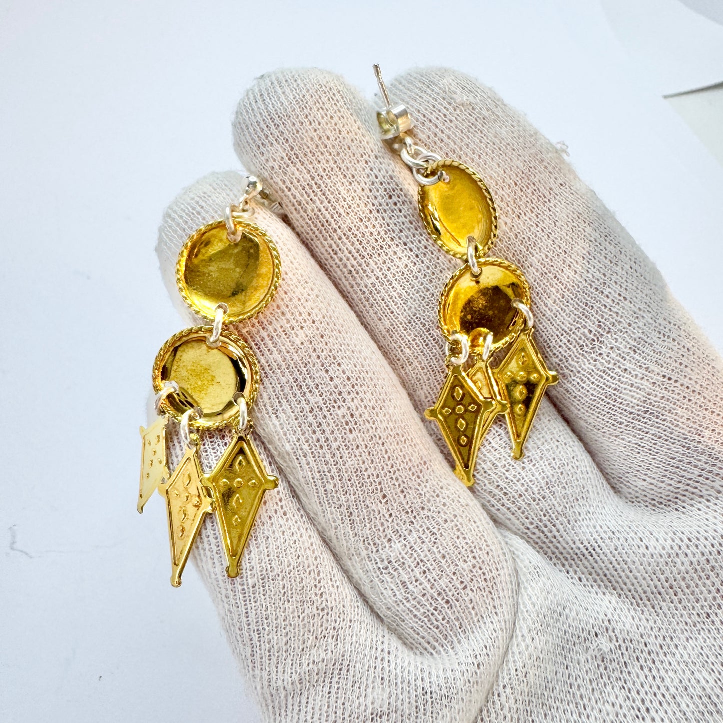 Sweden. Vintage Sterling Silver Dangle Earrings.