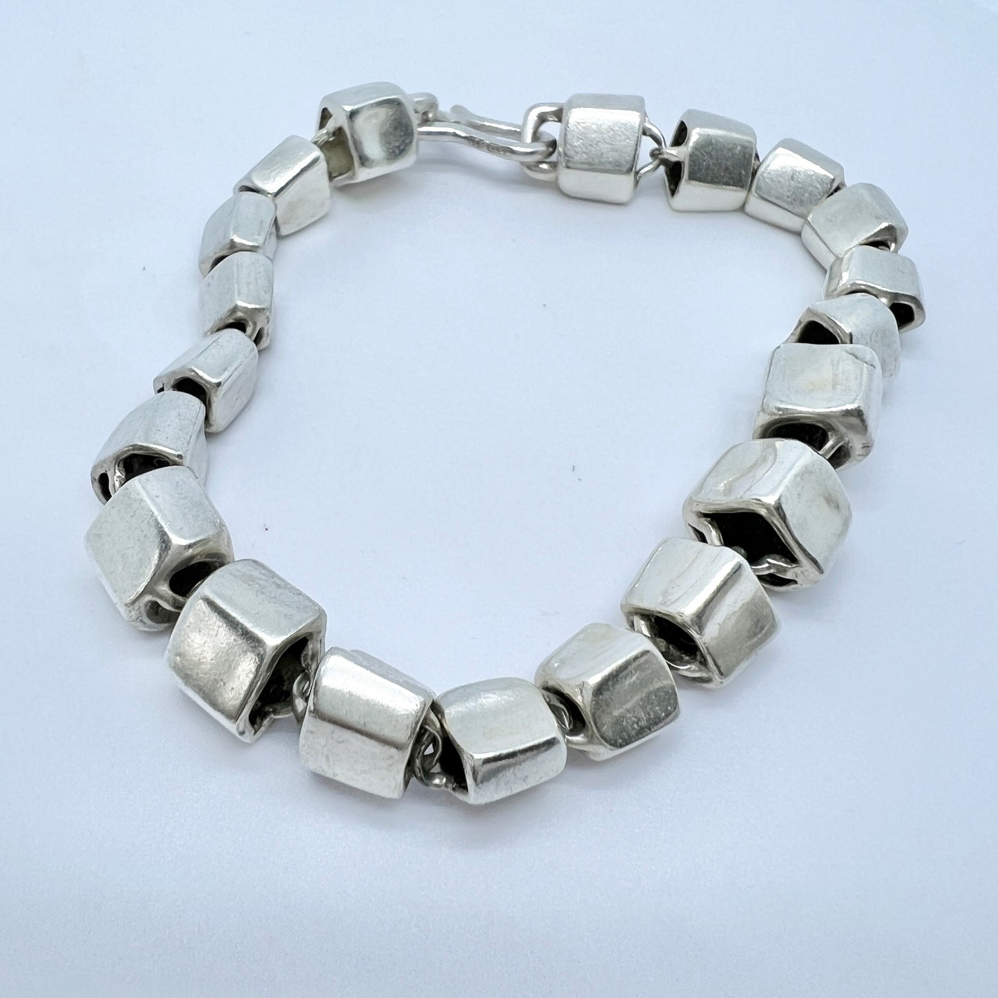 Efva Attling, Sweden. Vintage Sterling Silver Bracelet. Design: Spine. Signed.