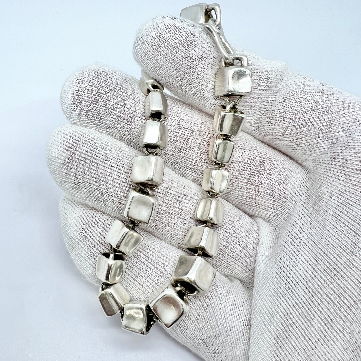 Efva Attling, Sweden. Vintage Sterling Silver Bracelet. Design: Spine. Signed.