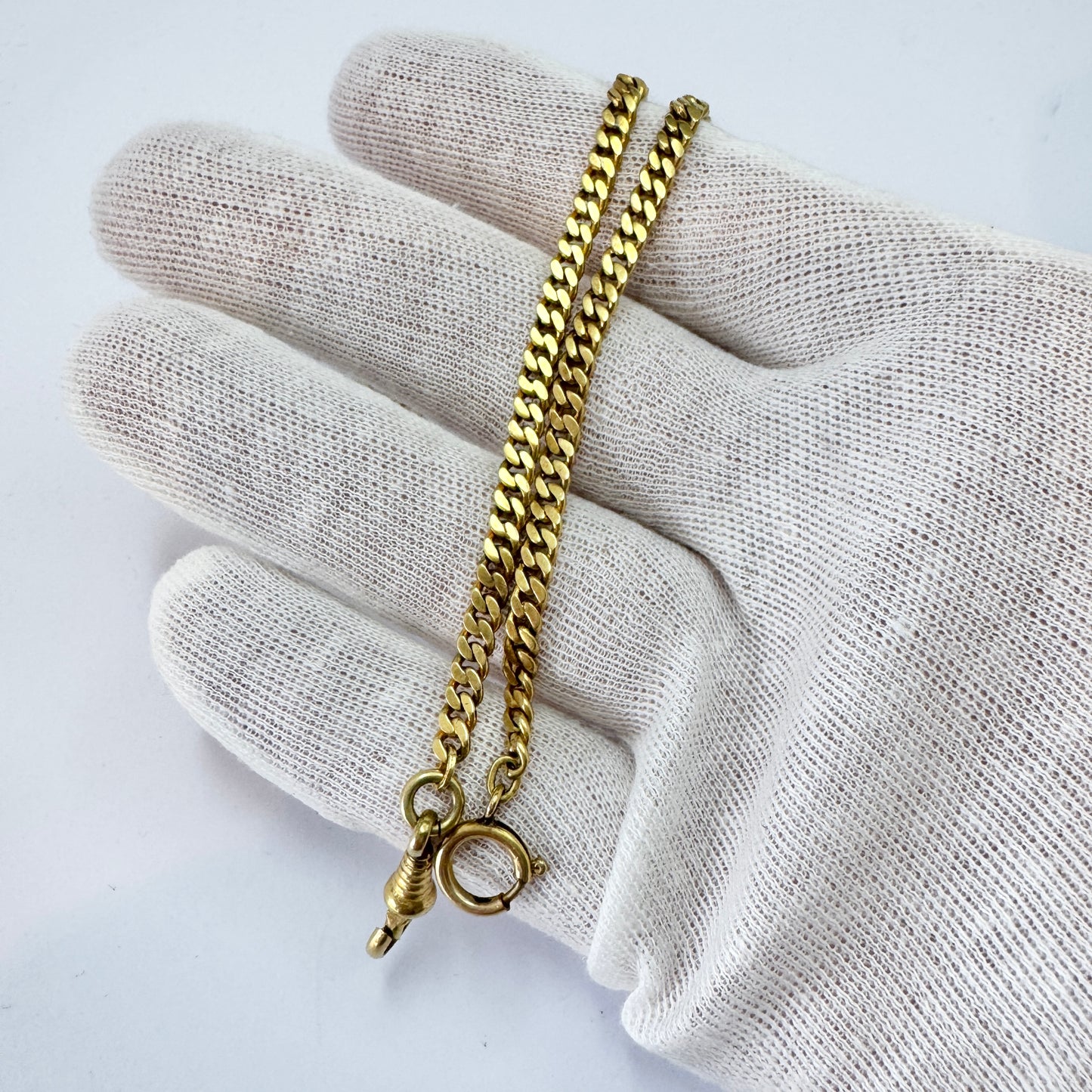 Andreas Daub Germany early 1900s. Antique Gilt Metal Watch Chain in Necklace Length.