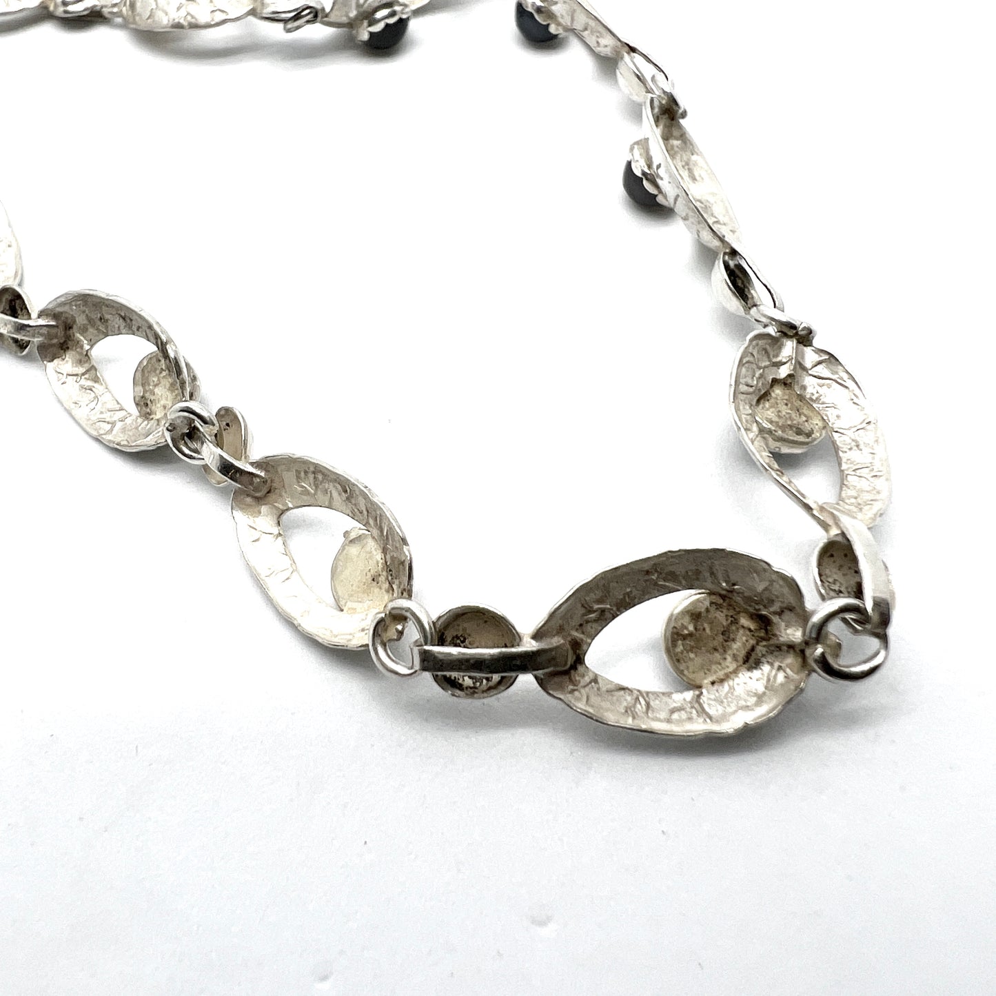 Stockholm 1957. Vintage Solid Silver Moonstone Necklace.