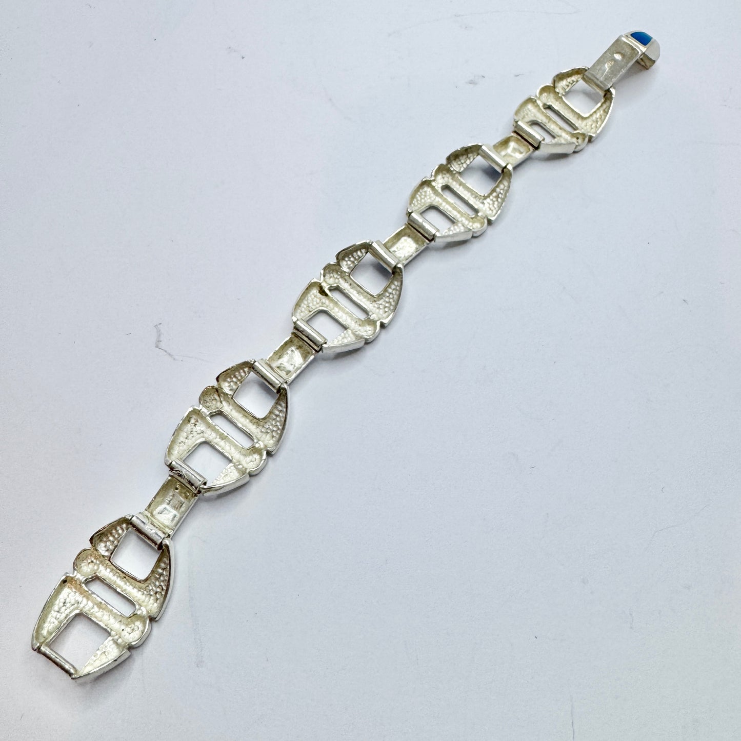 OREFICERIA MEDICEA DI UREI ROSANNA, Italy c 1980s. Bold Sterling Silver Enamel Bracelet.