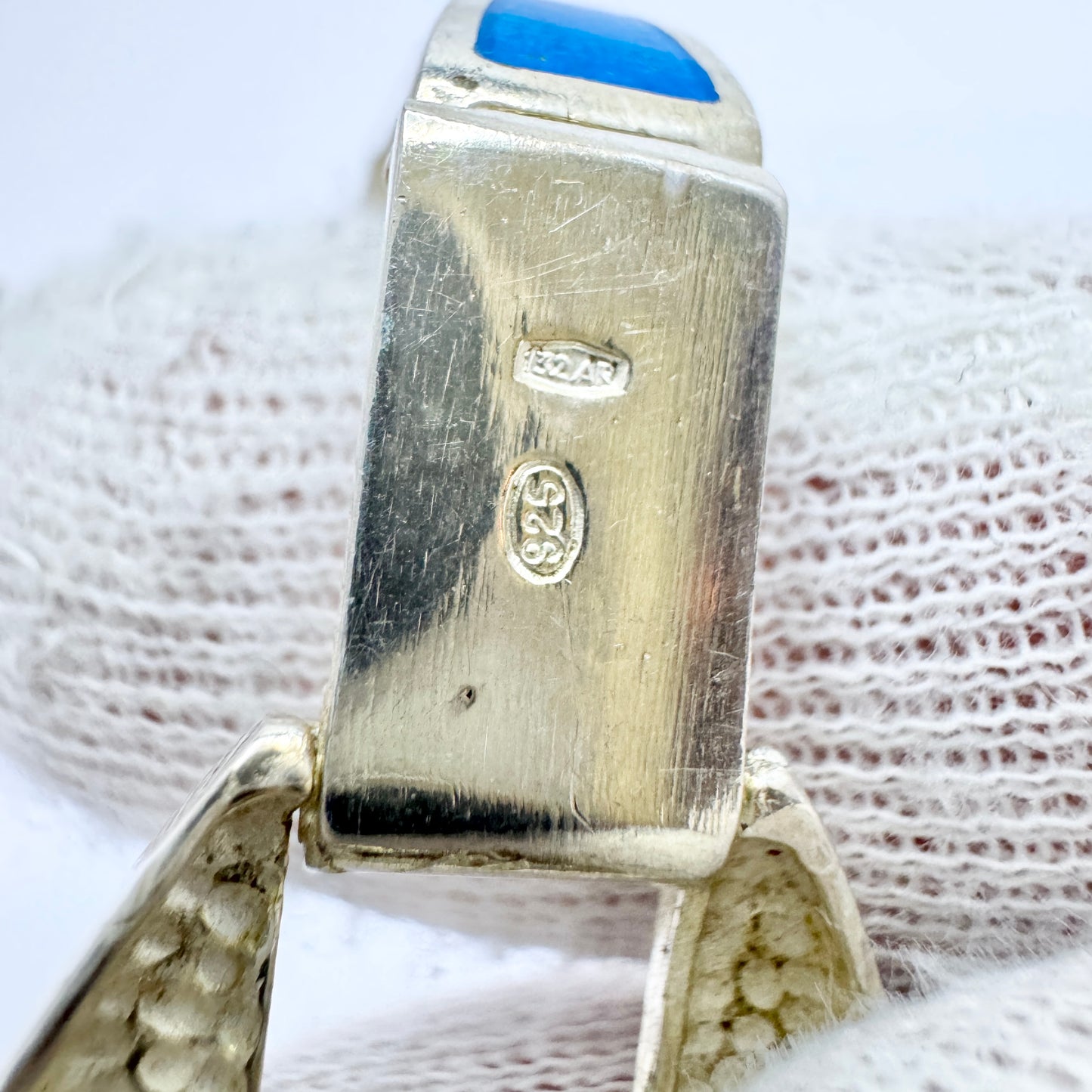 OREFICERIA MEDICEA DI UREI ROSANNA, Italy c 1980s. Bold Sterling Silver Enamel Bracelet.