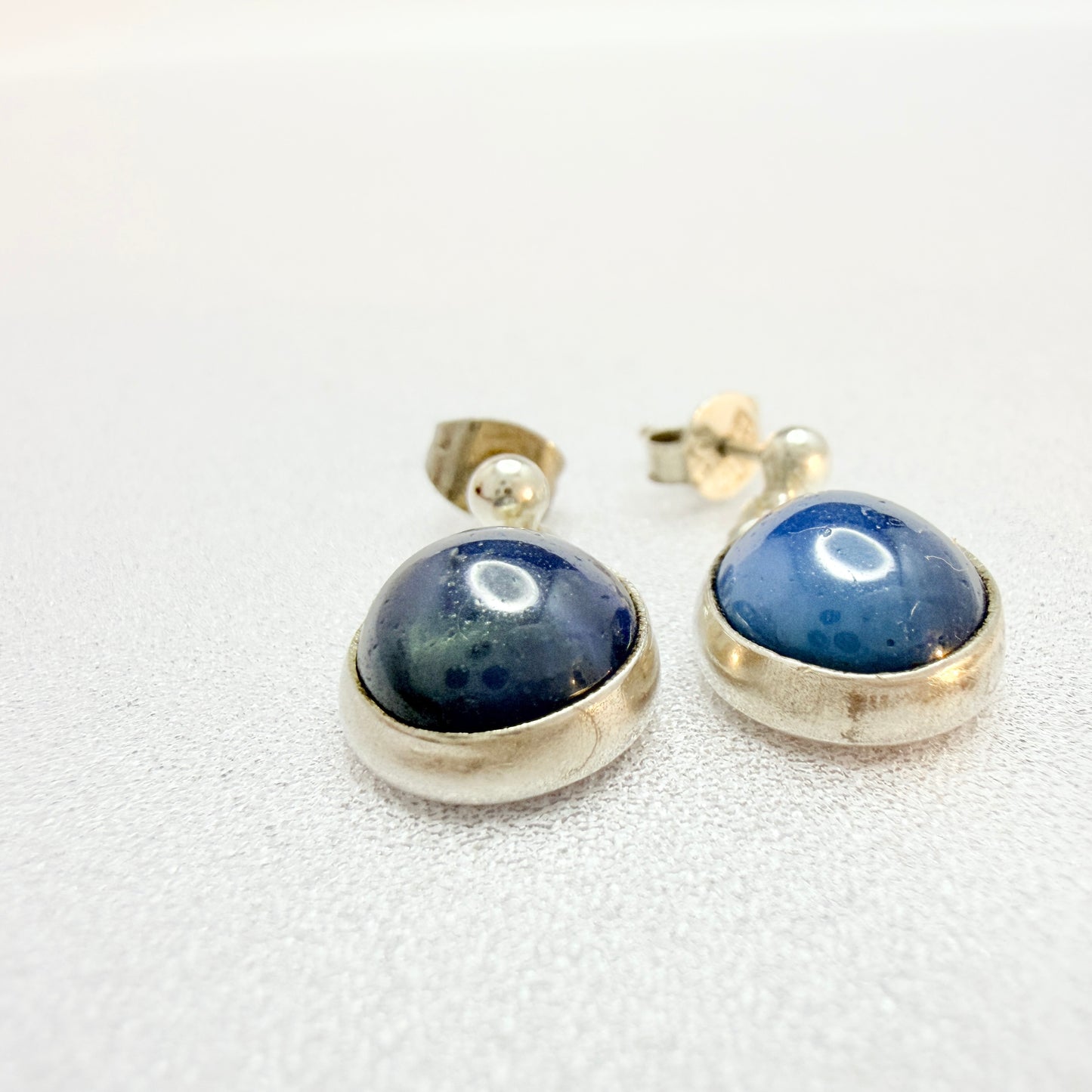 O Nordström, Sweden 1960-70s. Vintage Solid Silver Bergslagen-stone Earrings.