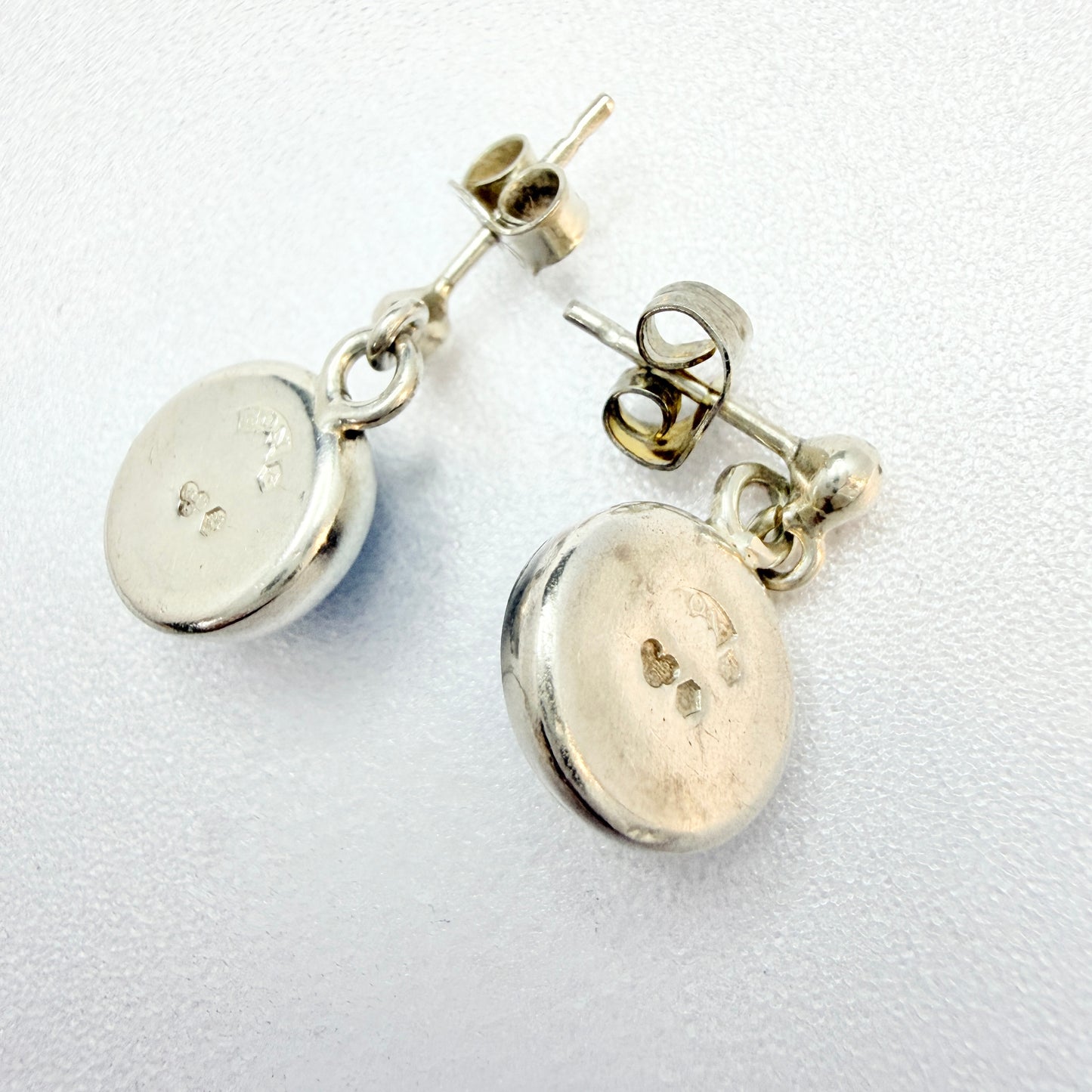 O Nordström, Sweden 1960-70s. Vintage Solid Silver Bergslagen-stone Earrings.