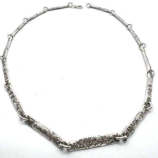 Carl Forsberg, Sweden 1977. Vintage Modernist Sterling Silver Necklace.