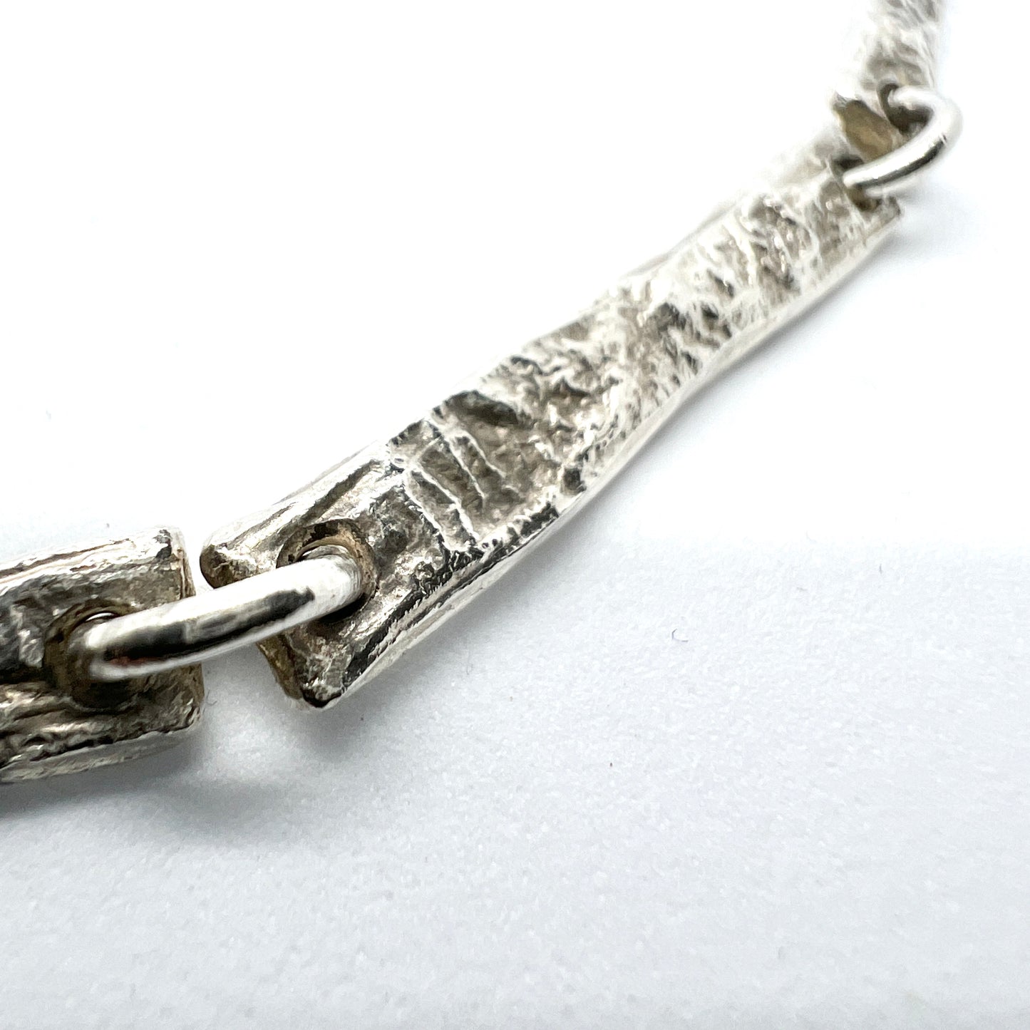 Carl Forsberg, Sweden 1977. Vintage Modernist Sterling Silver Necklace.