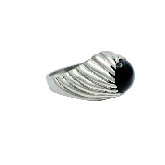 Sarah Coventry. Vintage Sterling Silver Onyx Men's Ring.