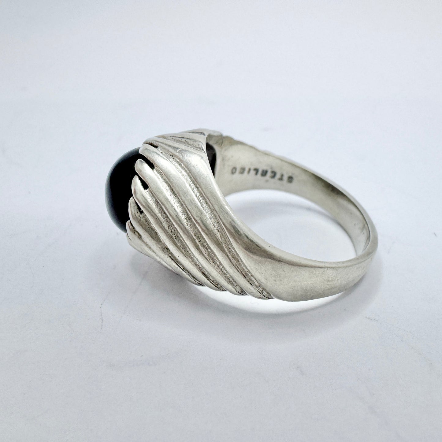 Sarah Coventry. Vintage Sterling Silver Onyx Men's Ring.