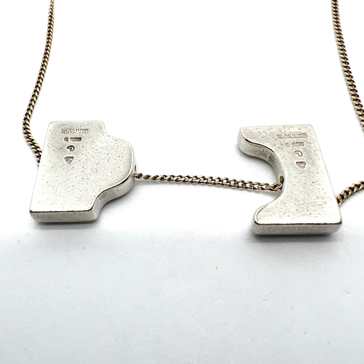 Anton Michelsen, Denmark 1960s. Sterling Silver Pendant. 18k Gold Chain.