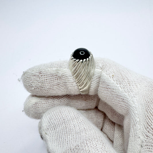 Sarah Coventry. Vintage Sterling Silver Onyx Men's Ring.