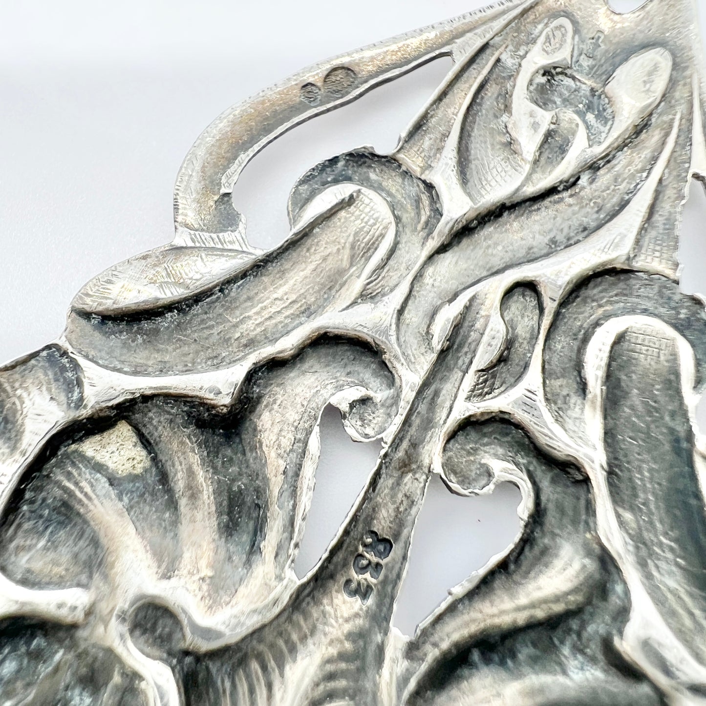 Sweden c 1920. Antique Solid Silver Art Nouveau Pendant.