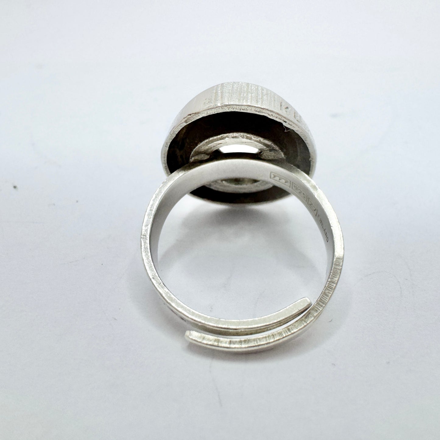 Karl Laine for Sten & Laine, Finland 1977. Vintage Sterling Silver Rock Crystal Ring.