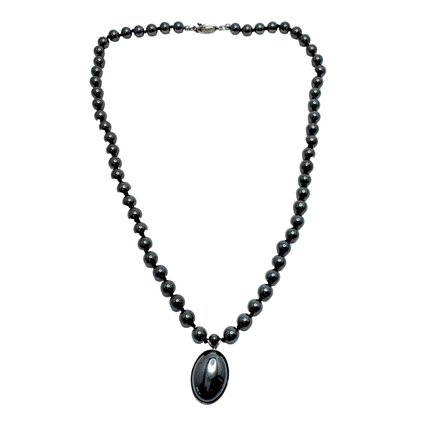 RN Australia / NZ. Sterling Silver Hematite Pendant Necklace.
