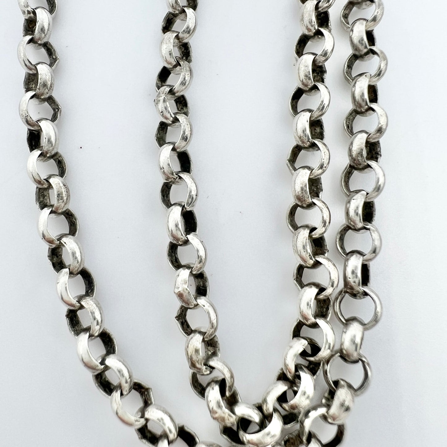 Harry Lagerström, Sweden 1962. Vintage Sterling Silver Belcher Chain Necklace. Hand Soldered.