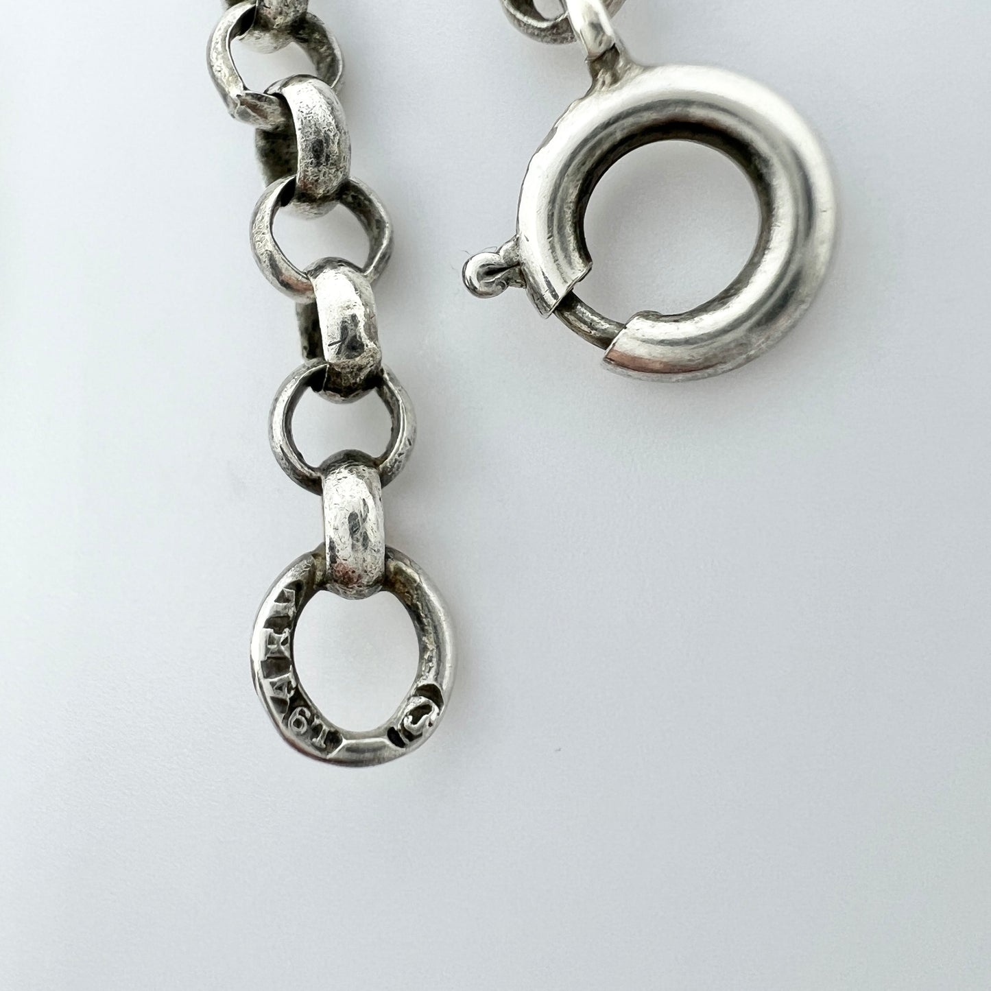 Harry Lagerström, Sweden 1962. Vintage Sterling Silver Belcher Chain Necklace. Hand Soldered.