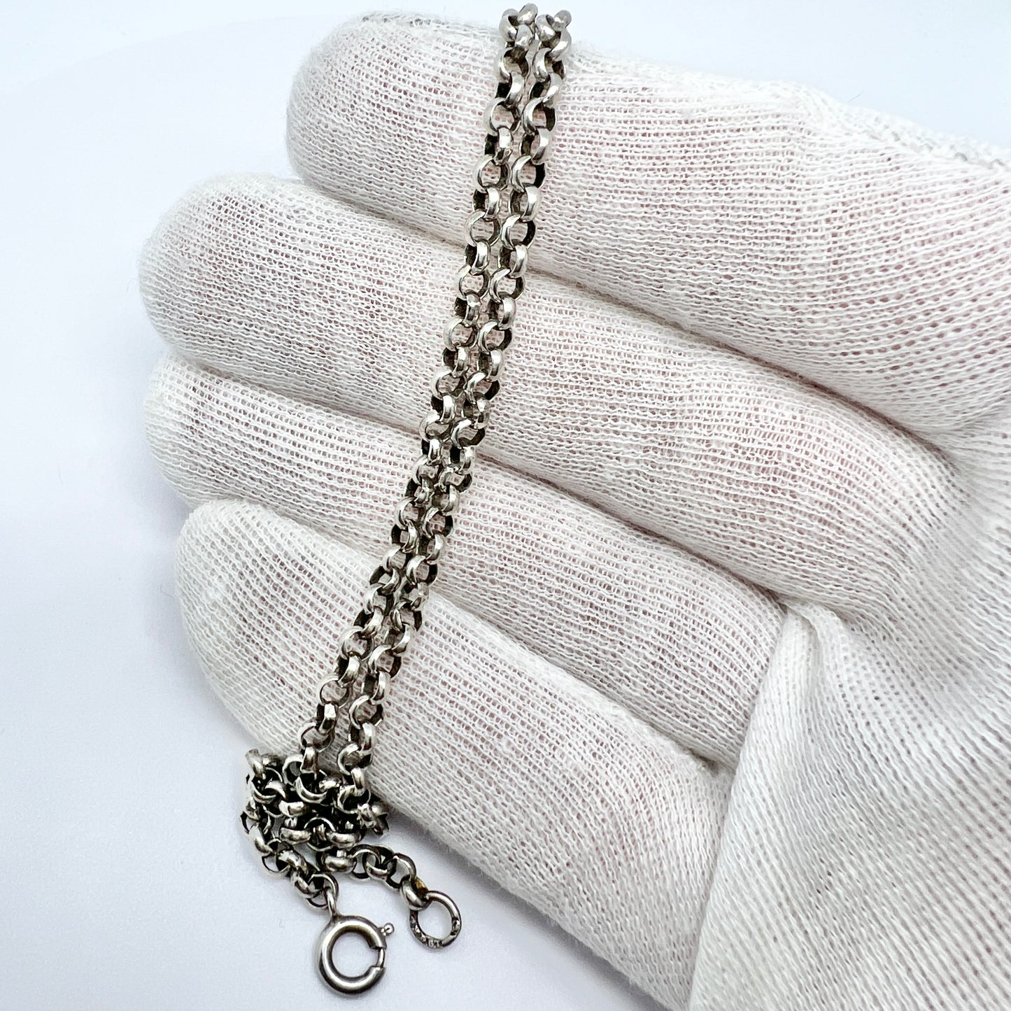 Harry Lagerström, Sweden 1962. Vintage Sterling Silver Belcher Chain Necklace. Hand Soldered.