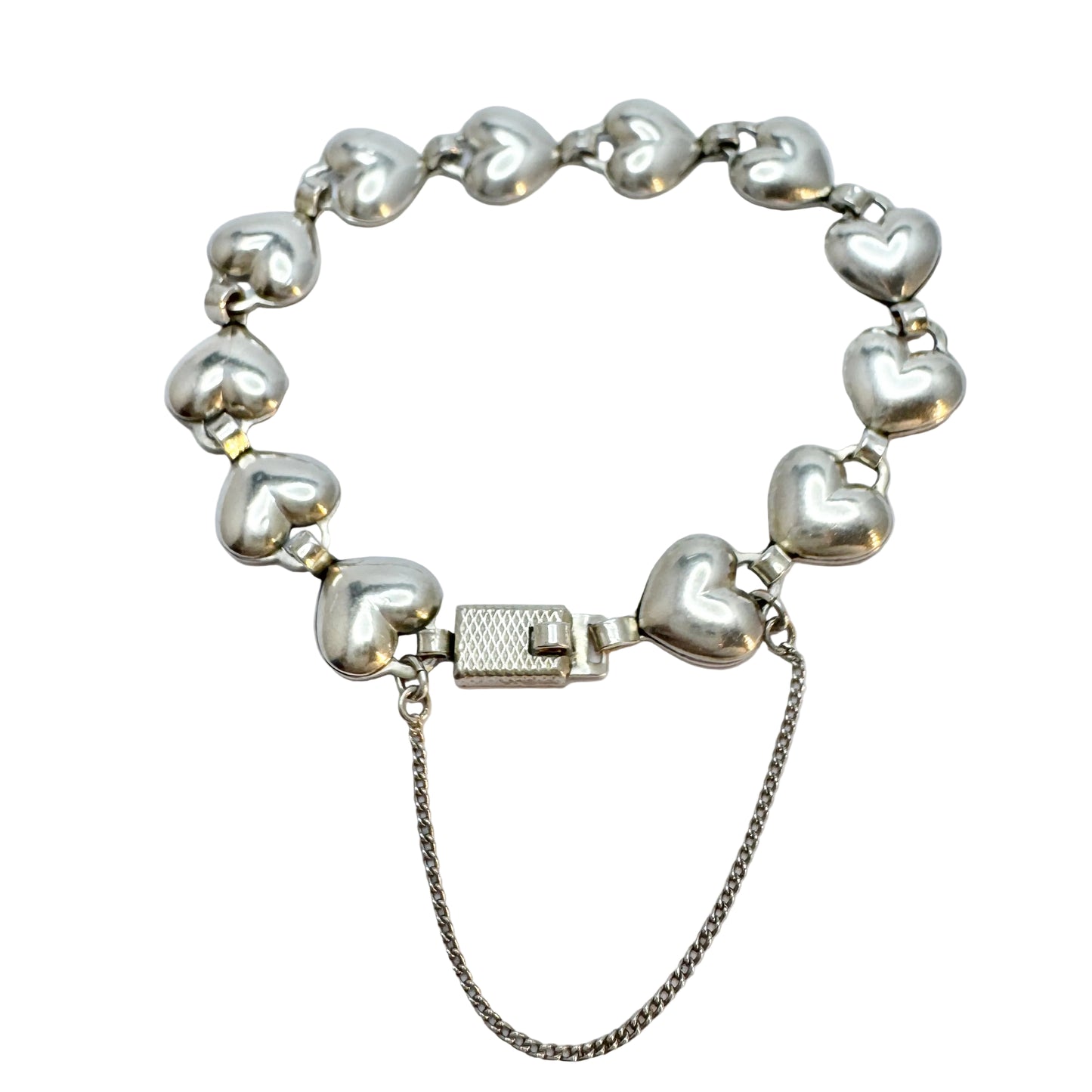Herman Siersbøl, Denmark 1950-60s. Vintage Sterling Silver Heart Bracelet.