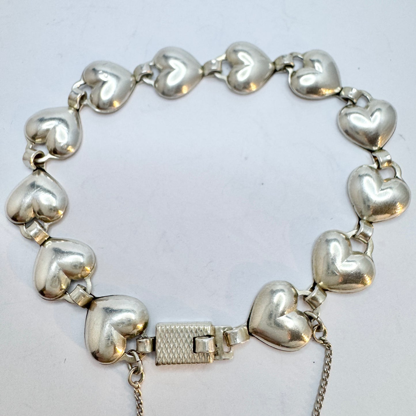 Herman Siersbøl, Denmark 1950-60s. Vintage Sterling Silver Heart Bracelet.