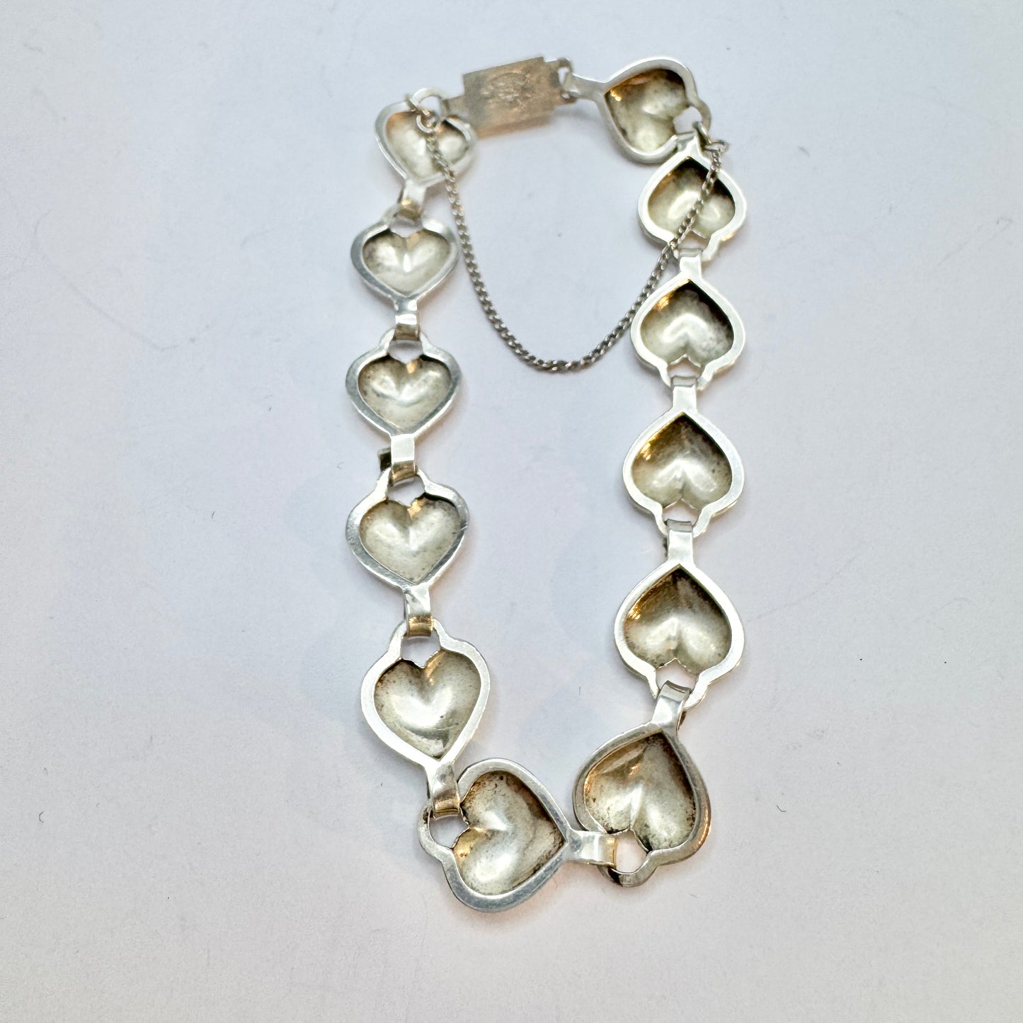Herman Siersbøl, Denmark 1950-60s. Vintage Sterling Silver Heart Bracelet.
