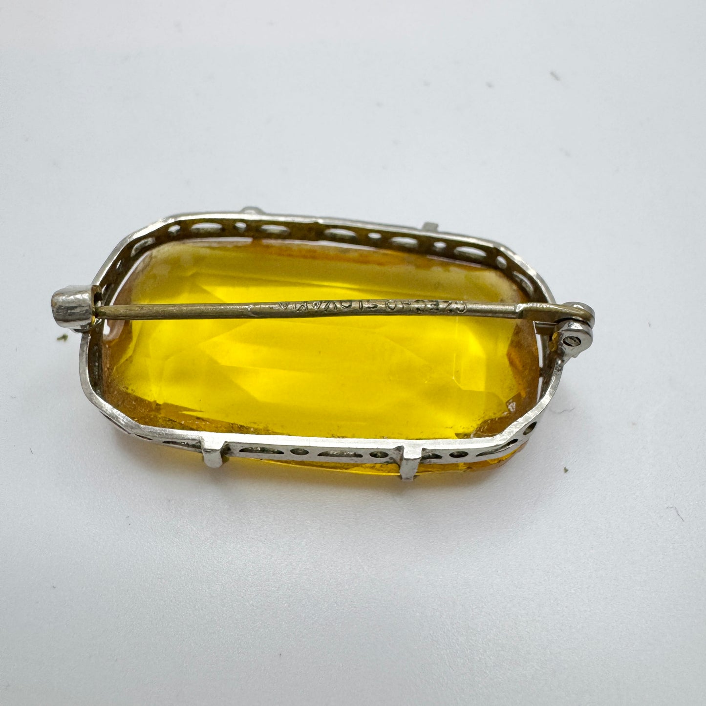 Marked Czechoslovakia Vintage ca 1930s Costume Jewelry Brooch.