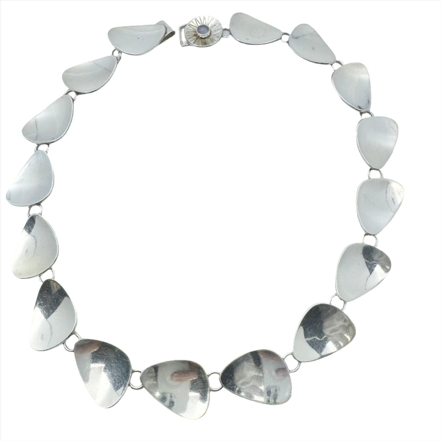 Per Sköld, Sweden 1957. Vintage Sterling Silver Chalcedony Necklace.