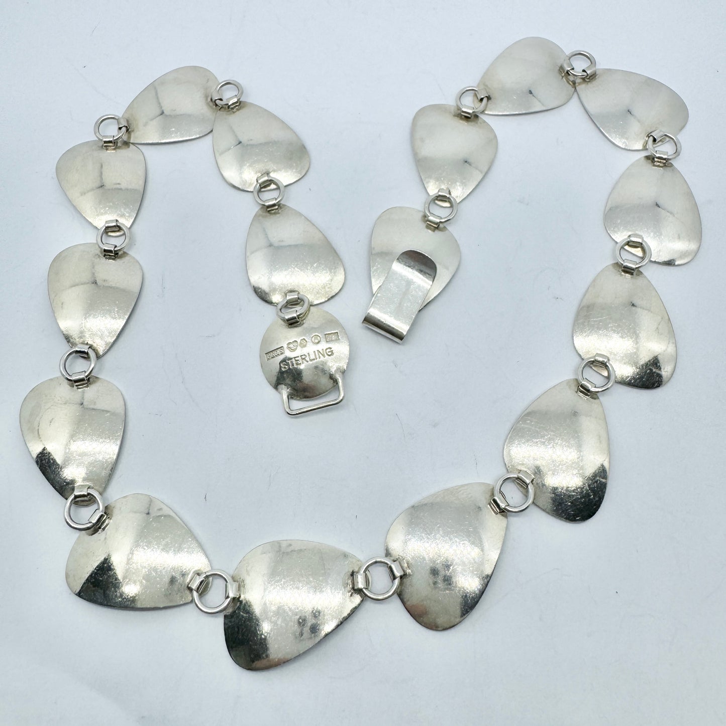 Per Sköld, Sweden 1957. Vintage Sterling Silver Chalcedony Necklace.