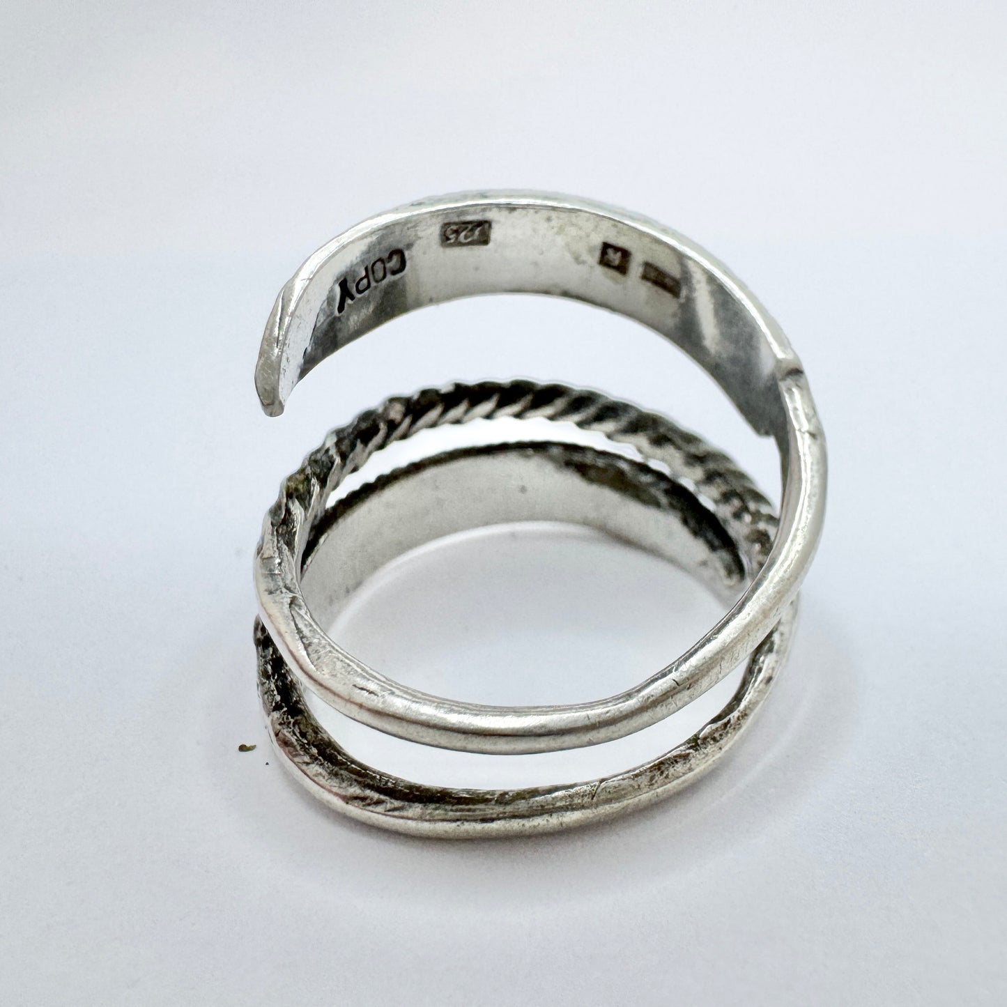 Bengt Hallberg, Sweden. Vintage Sterling Silver Viking Copy Unisex Ring.