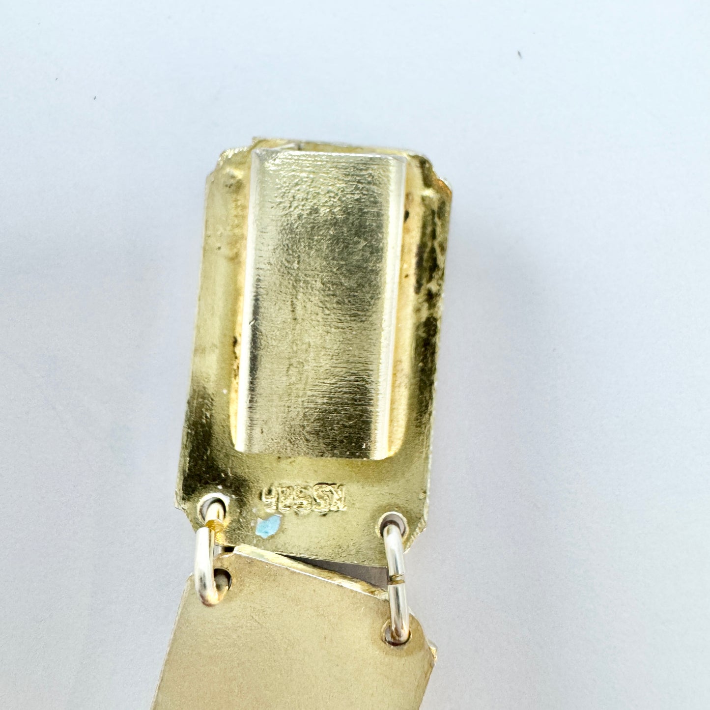 KS, Norway. Vintage c 1950s Sterling Silver Enamel Bracelet.