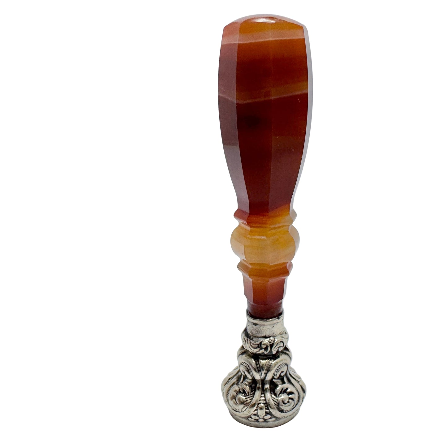 Antique Silver Agate Seal Stamp "Laura"