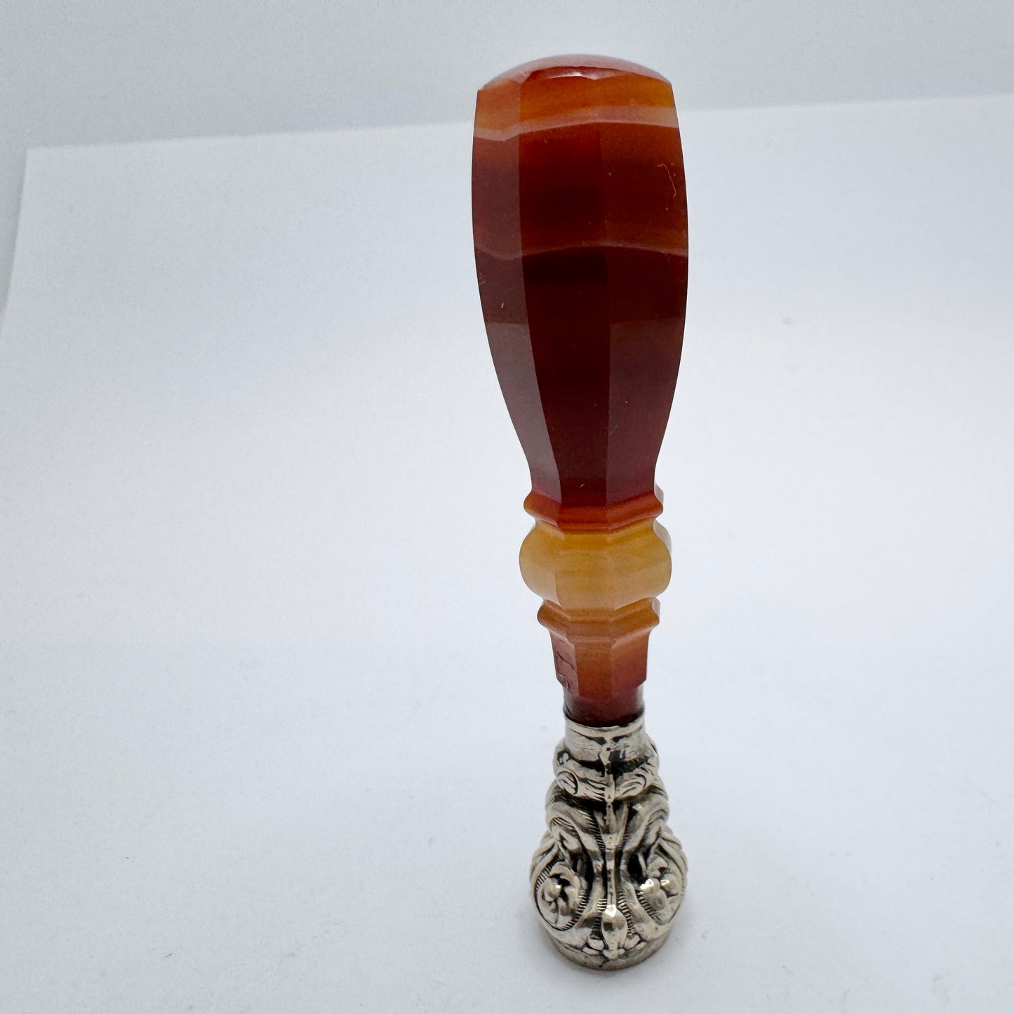 Antique Silver Agate Seal Stamp "Laura"