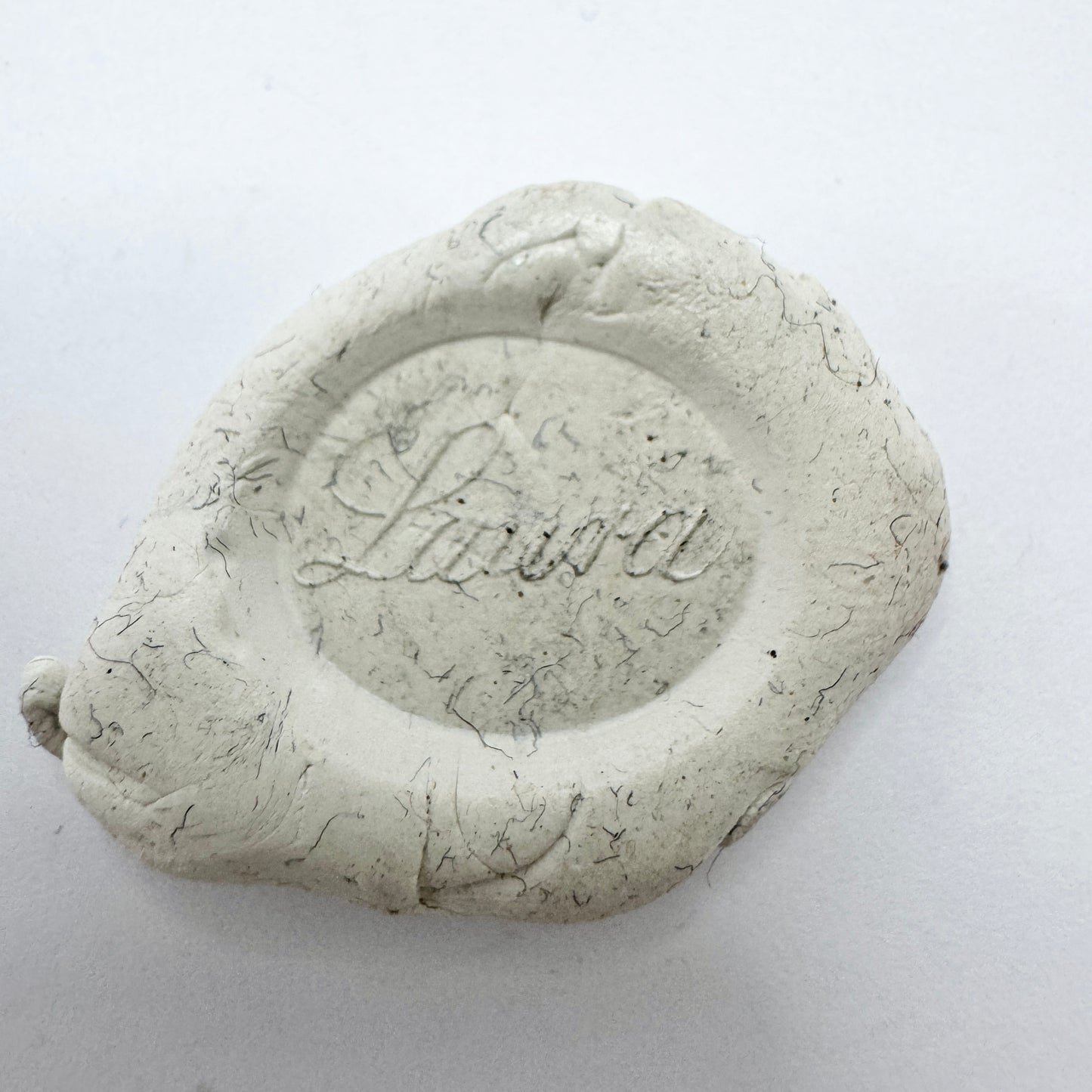 Antique Silver Agate Seal Stamp "Laura"