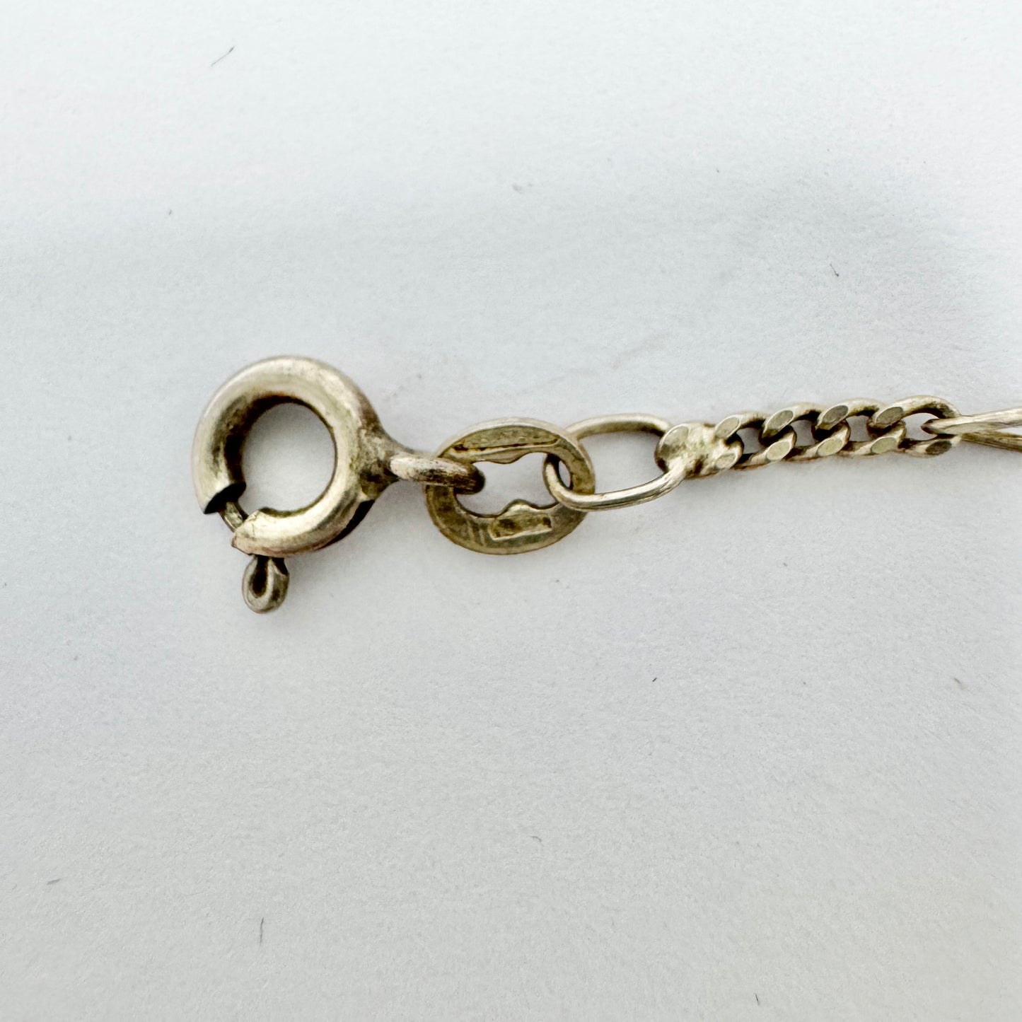 Arezzo, Italy. Vintage Sterling Silver Abalone Agate Necklace.