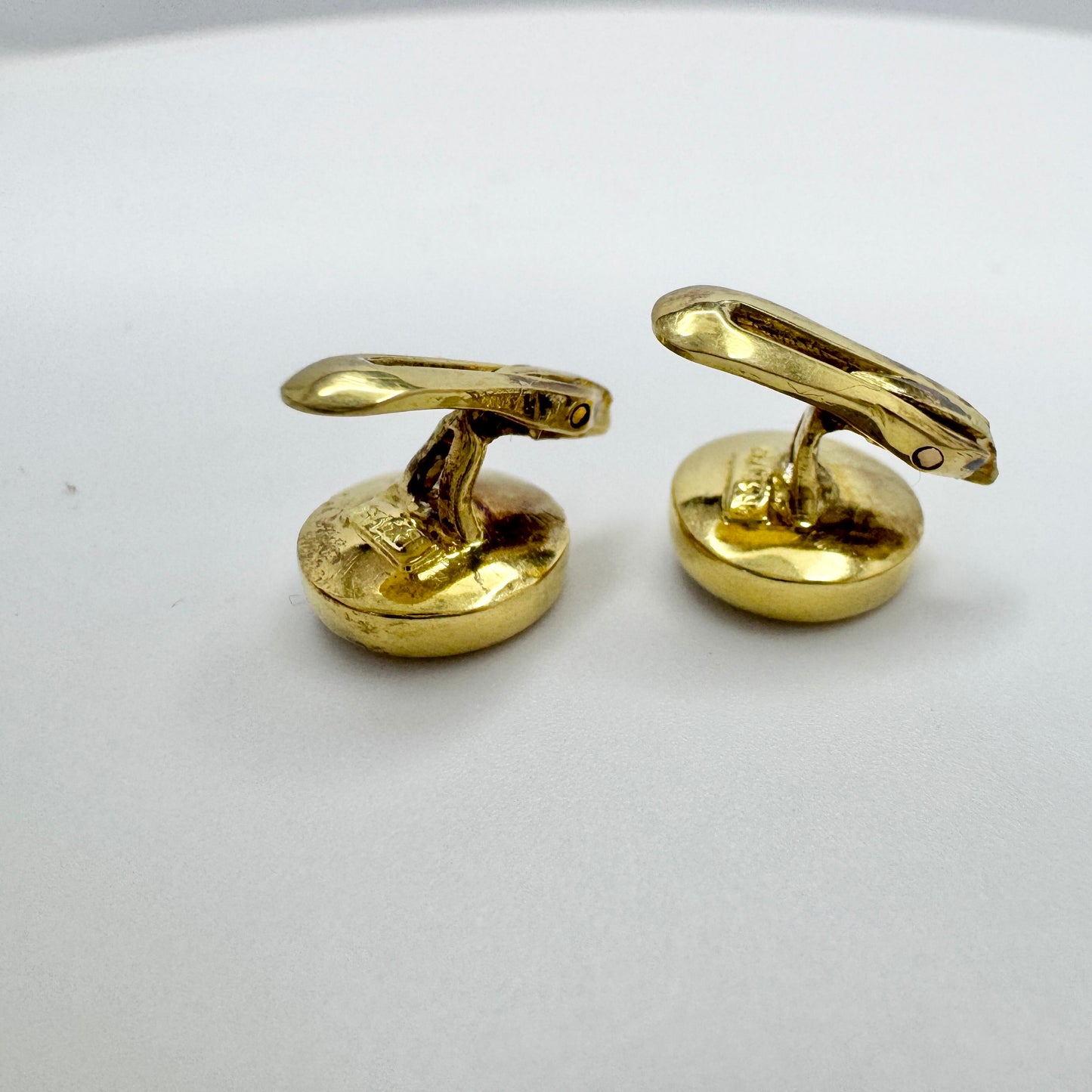 Antique 18k Gold Sapphire MoP Shirt Buttons.