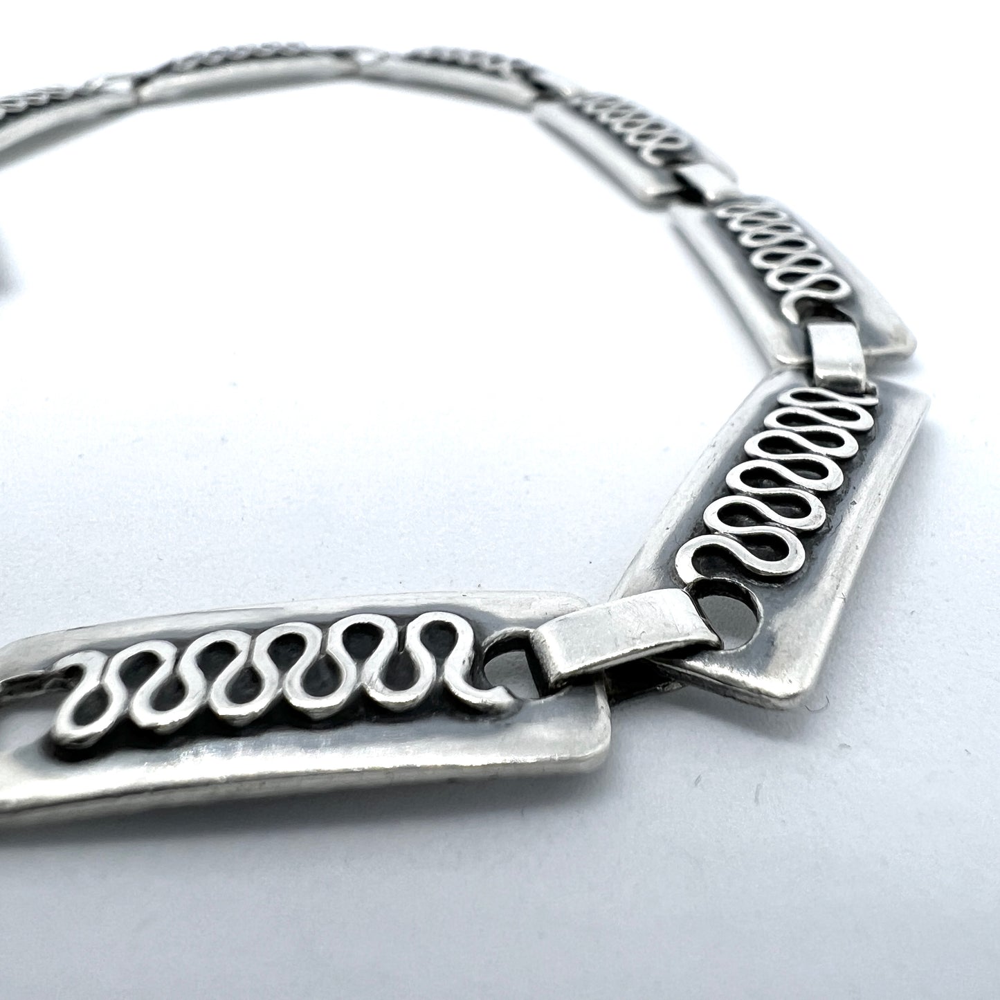 Mule Thers, Denmark c 1950-60s. Solid Silver Link Bracelet.