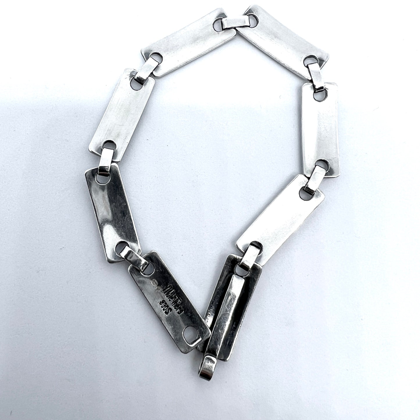 Mule Thers, Denmark c 1950-60s. Solid Silver Link Bracelet.