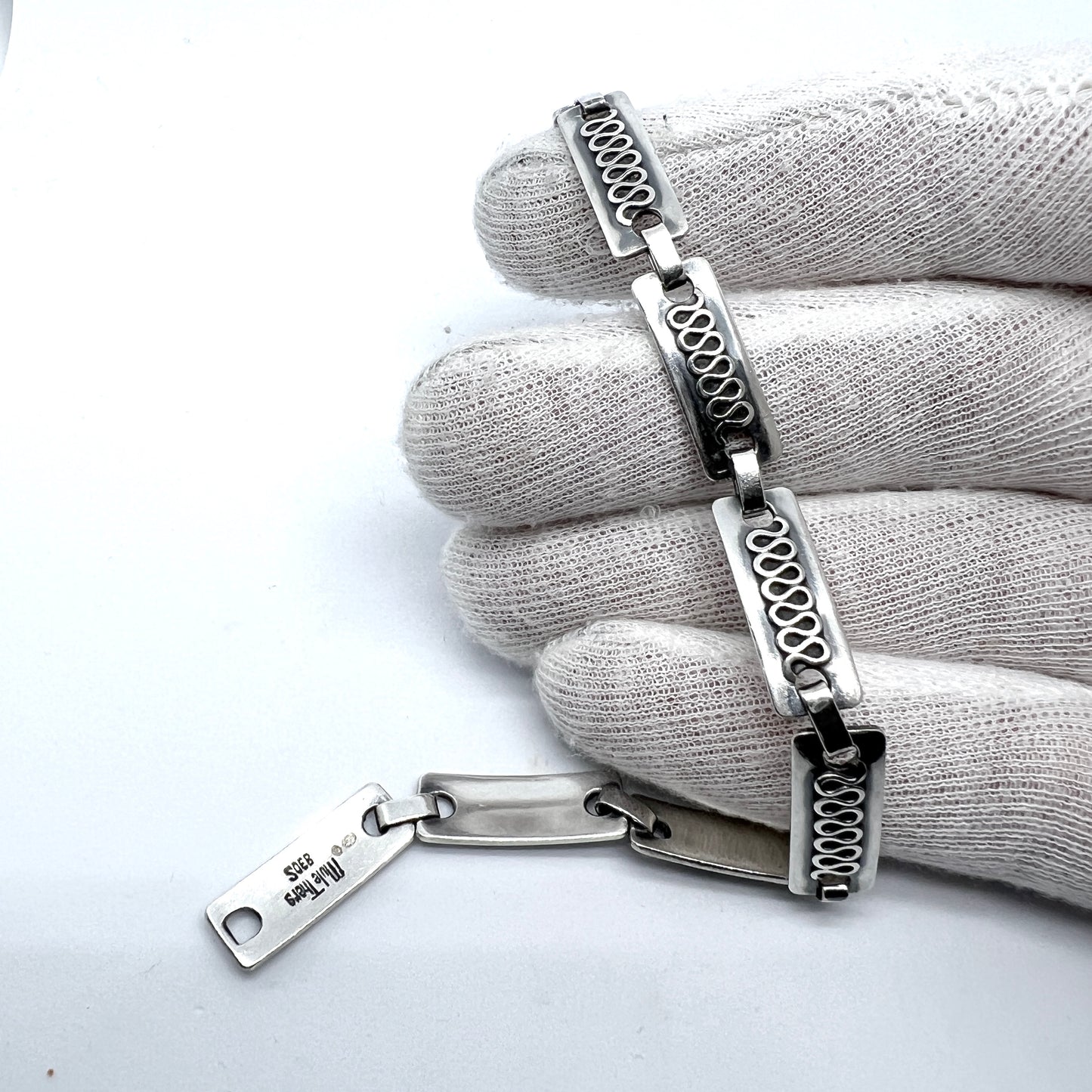 Mule Thers, Denmark c 1950-60s. Solid Silver Link Bracelet.