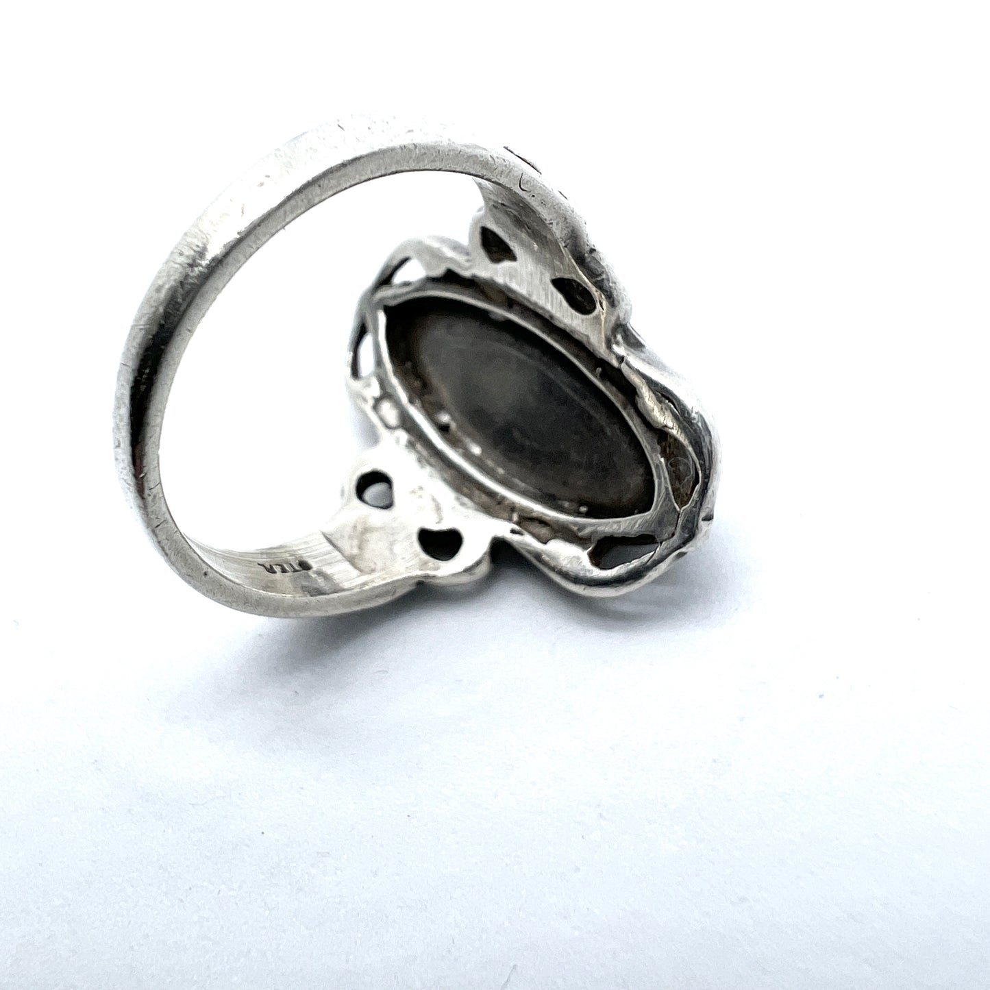 Vintage Sterling Silver Stone Inlay Ring.